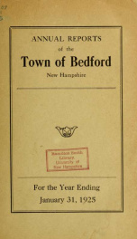 Annual report for the Town of Bedford, New Hampshire 1925_cover