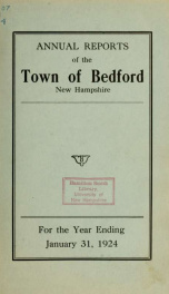 Annual report for the Town of Bedford, New Hampshire 1924_cover