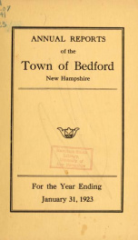 Annual report for the Town of Bedford, New Hampshire 1923_cover