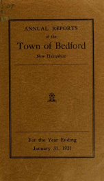 Annual report for the Town of Bedford, New Hampshire 1921_cover