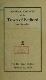 Annual report for the Town of Bedford, New Hampshire 1920_cover