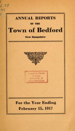 Annual report for the Town of Bedford, New Hampshire 1917_cover