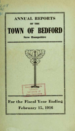 Annual report for the Town of Bedford, New Hampshire 1916_cover