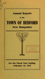 Annual report for the Town of Bedford, New Hampshire 1915_cover