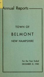 Town of Belmont, New Hampshire : annual report 1960_cover
