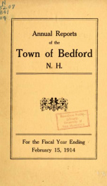 Annual report for the Town of Bedford, New Hampshire 1914_cover