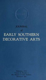 Journal of early southern decorative arts [serial] 2, 2 (1976)_cover