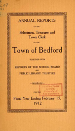 Annual report for the Town of Bedford, New Hampshire 1912_cover