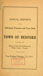 Annual report for the Town of Bedford, New Hampshire 1911_cover