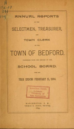 Annual report for the Town of Bedford, New Hampshire 1894_cover