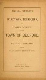 Annual report for the Town of Bedford, New Hampshire 1893_cover