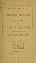 Annual report for the Town of Bedford, New Hampshire 1889_cover