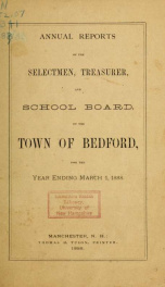 Annual report for the Town of Bedford, New Hampshire 1888_cover