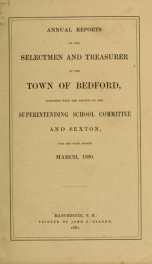 Annual report for the Town of Bedford, New Hampshire 1880_cover
