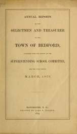 Annual report for the Town of Bedford, New Hampshire 1879_cover
