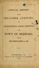 Annual report for the Town of Bedford, New Hampshire 1873_cover