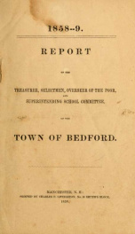 Annual report for the Town of Bedford, New Hampshire 1859_cover
