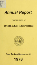 Annual report of the Town of Bath, New Hampshire 1978_cover