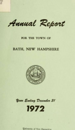 Annual report of the Town of Bath, New Hampshire 1972_cover