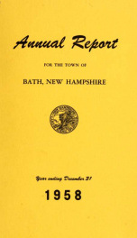 Annual report of the Town of Bath, New Hampshire 1958_cover