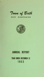 Annual report of the Town of Bath, New Hampshire 1953_cover