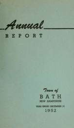 Annual report of the Town of Bath, New Hampshire 1952_cover