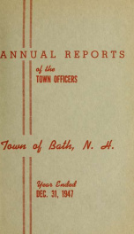 Annual report of the Town of Bath, New Hampshire 1947_cover