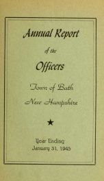 Annual report of the Town of Bath, New Hampshire 1945_cover