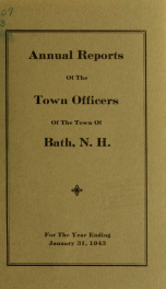 Annual report of the Town of Bath, New Hampshire 1943_cover