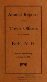 Annual report of the Town of Bath, New Hampshire 1940_cover