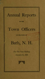 Annual report of the Town of Bath, New Hampshire 1939_cover