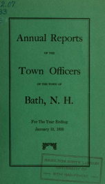 Annual report of the Town of Bath, New Hampshire 1938_cover