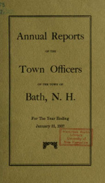 Annual report of the Town of Bath, New Hampshire 1937_cover