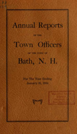 Annual report of the Town of Bath, New Hampshire 1934_cover