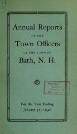 Annual report of the Town of Bath, New Hampshire 1930_cover