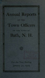 Annual report of the Town of Bath, New Hampshire 1929_cover