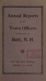 Annual report of the Town of Bath, New Hampshire 1928_cover