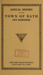 Annual report of the Town of Bath, New Hampshire 1927_cover