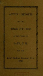 Annual report of the Town of Bath, New Hampshire 1926_cover