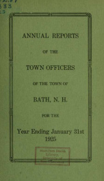 Annual report of the Town of Bath, New Hampshire 1925_cover