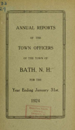 Annual report of the Town of Bath, New Hampshire 1924_cover