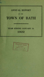 Annual report of the Town of Bath, New Hampshire 1922_cover