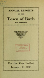 Annual report of the Town of Bath, New Hampshire 1918_cover