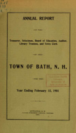 Annual report of the Town of Bath, New Hampshire 1901_cover