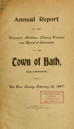 Annual report of the Town of Bath, New Hampshire 1897_cover
