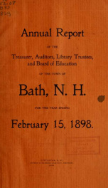 Annual report of the Town of Bath, New Hampshire 1898_cover