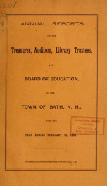 Annual report of the Town of Bath, New Hampshire 1894_cover