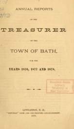 Annual report of the Town of Bath, New Hampshire 1876, 1877, and 1878_cover