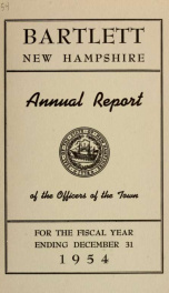 Annual report Town of Bartlett, New Hampshire 1954_cover