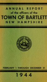 Annual report Town of Bartlett, New Hampshire 1944_cover